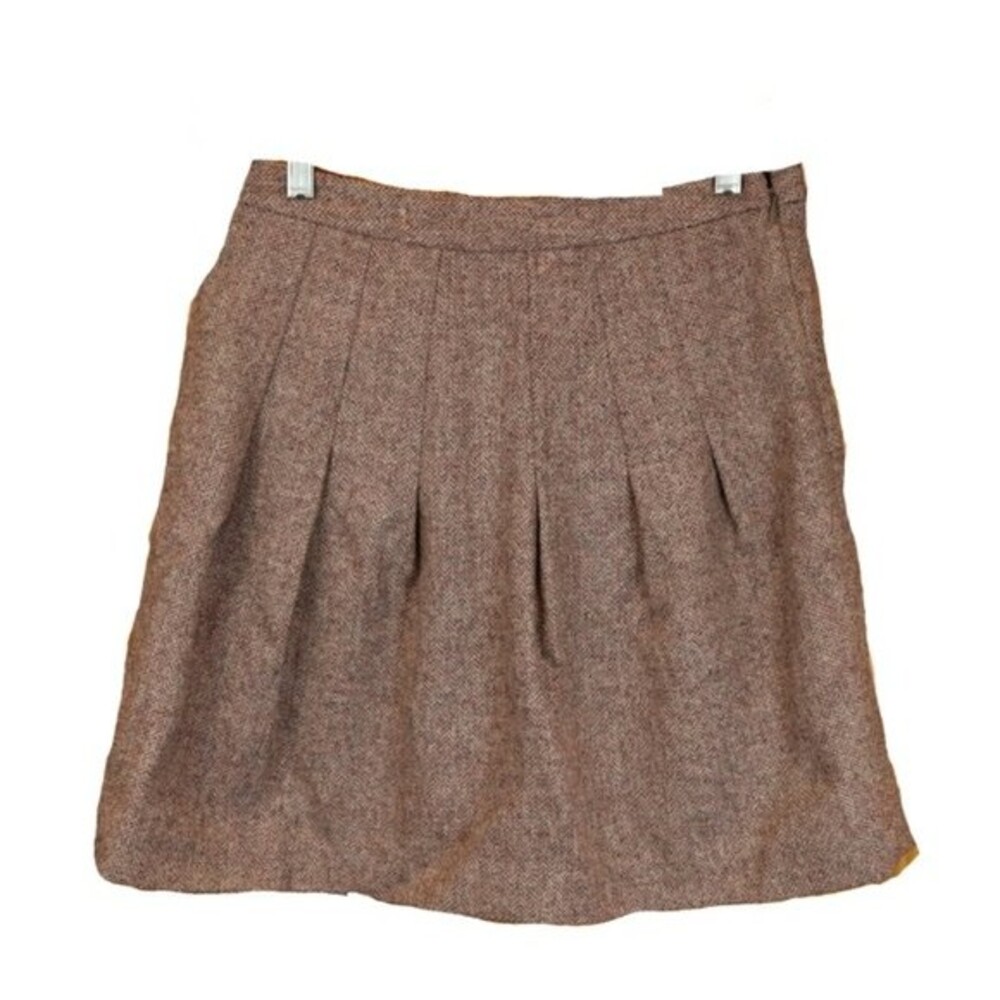 Gap Blush Pink Pleated Mini Skirt Herringbone 2